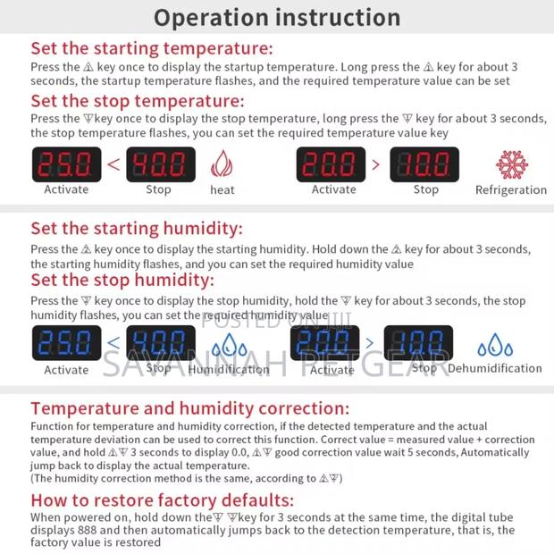 Xk-W1099 Temperature and Humidity Controller Digital Thermostat - thumbnail 6