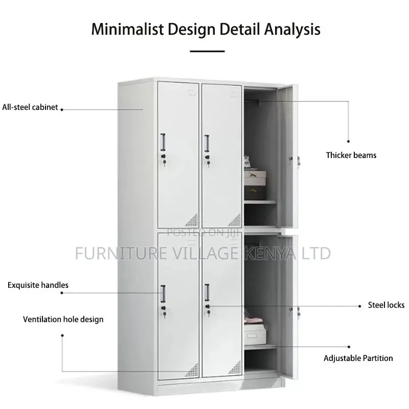 Office Cabinet; 6 Doors Metal Locker Storage Cabinet