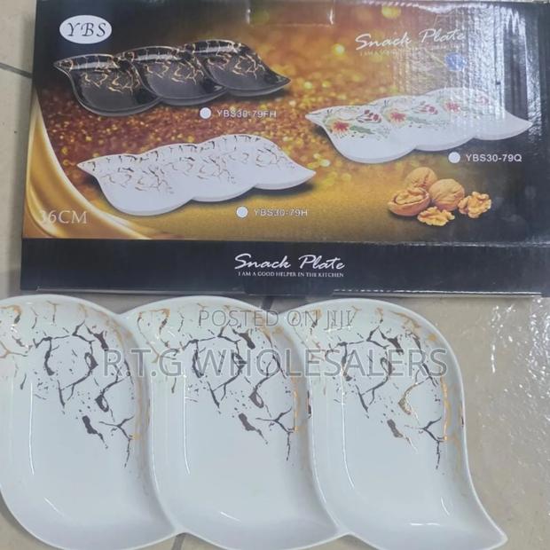 3-in-1 Ceramic Snack Platter – Nuts, Popcorn More