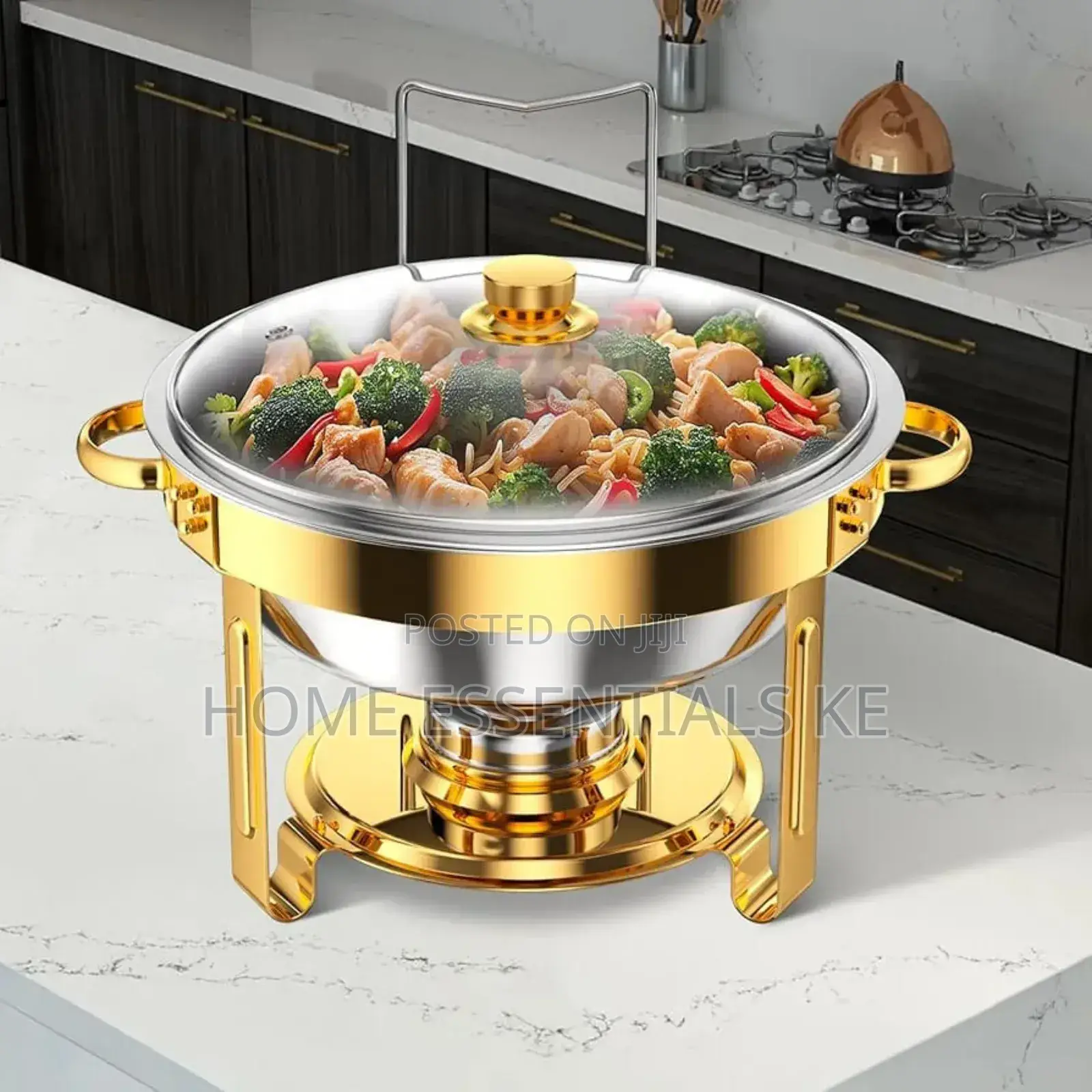 5l Elegant Round Stainless Steel Chafing Dish