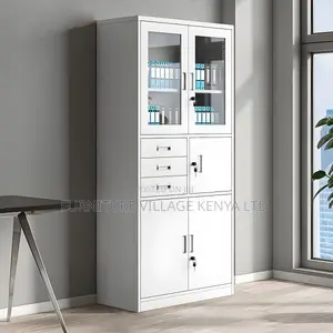 Office Cabinet; Metallic Filing Cabinet With Safe