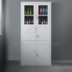 Office Cabinet; Metallic Filing Cabinet With Safe