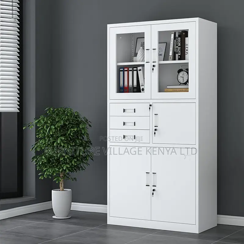 Office Cabinet; Metallic Filing Cabinet With Safe