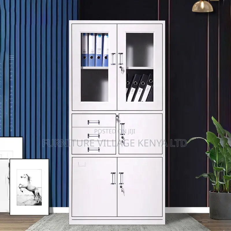Office Cabinet; Metallic Filing Cabinet With Safe