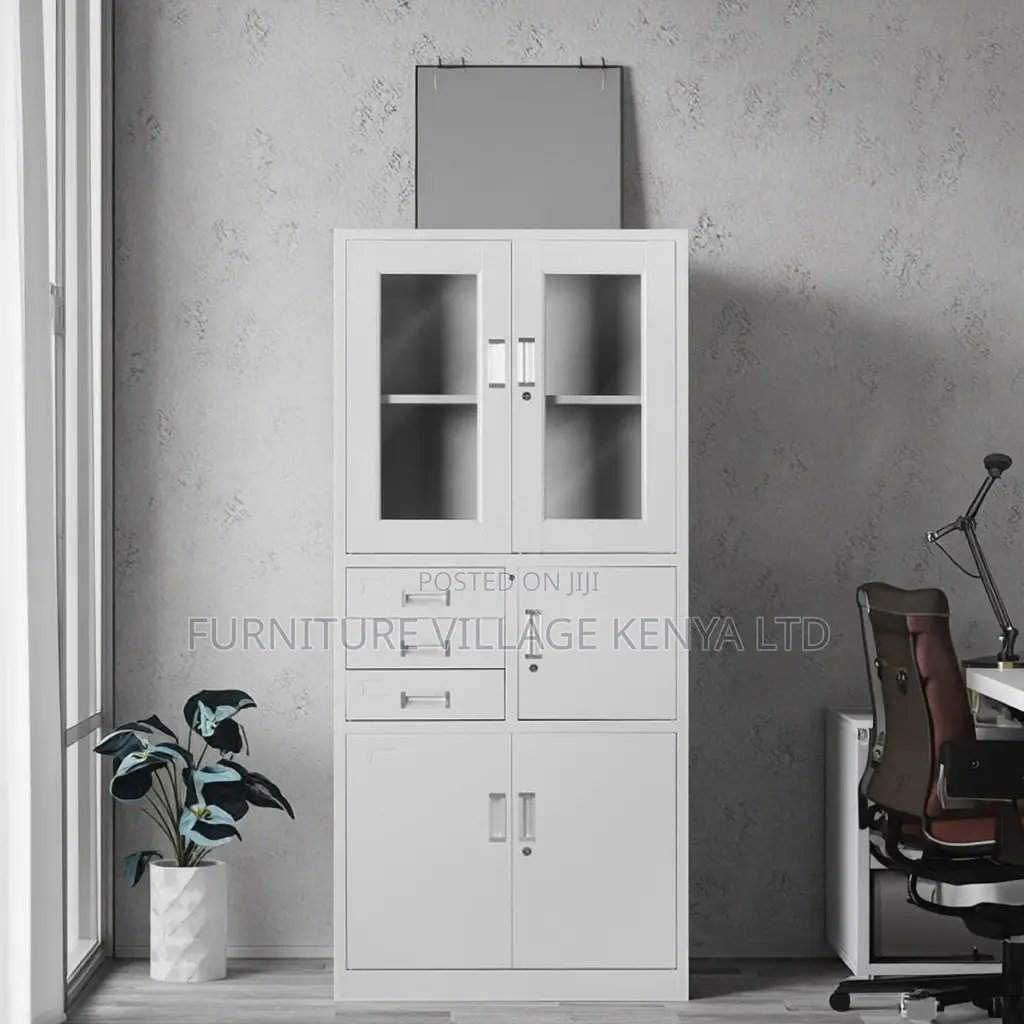 Office Cabinet; Metallic Filing Cabinet With Safe