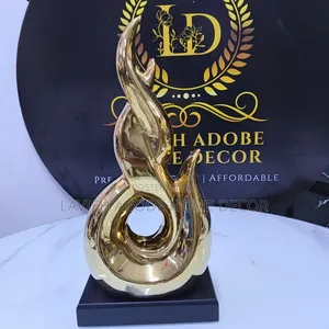 Decorative Sculpture Large Gold Ceramic Decor