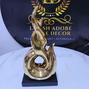 Decorative Sculpture Large Gold Ceramic Decor