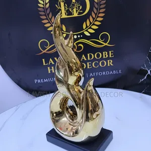 Decorative Sculpture Large Gold Ceramic Decor