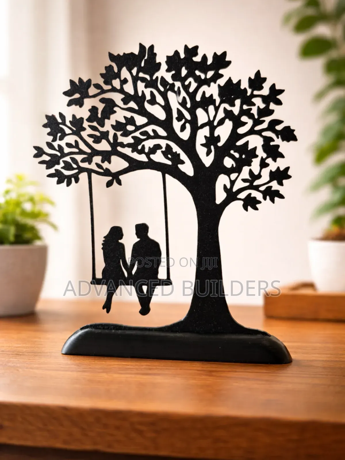 3d Printed Couple Love Tree Black