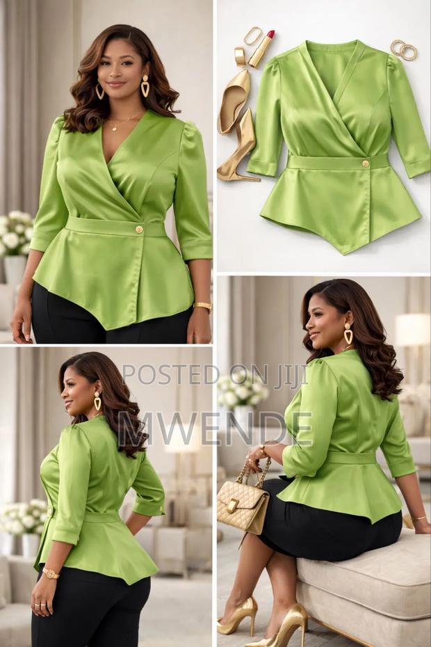 Satin Blazer Tops - thumbnail 4