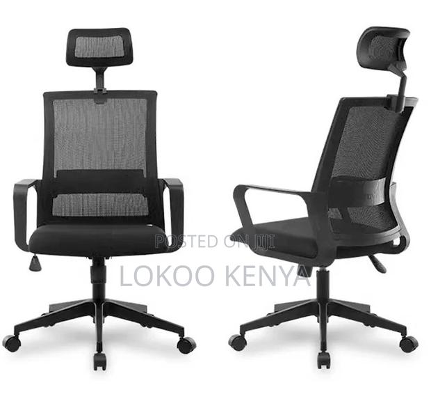 Office Chair; Mesh High Back Black Office Computer Seat - thumbnail 5