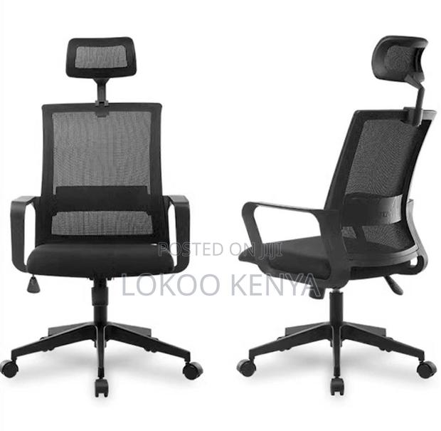 Office Chair; Mesh High Back Black Office Computer Seat - thumbnail 9