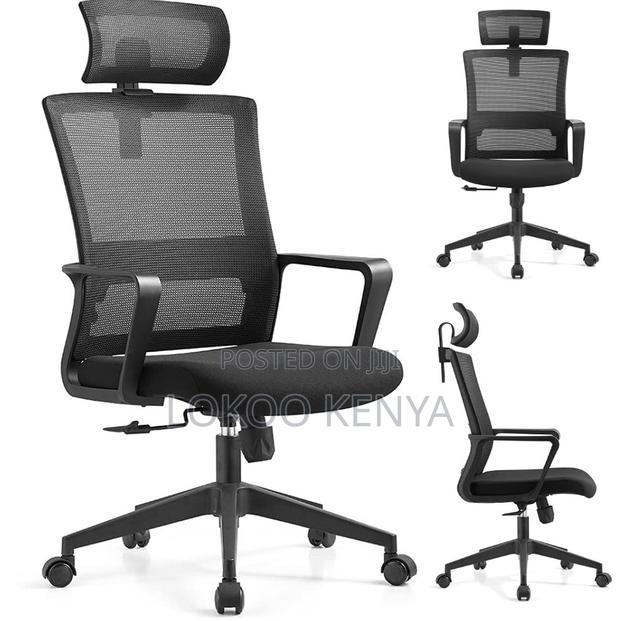 Office Chair; Mesh High Back Black Office Computer Seat - thumbnail 10
