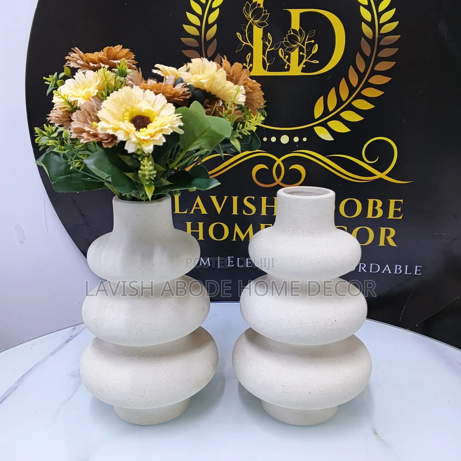 Spiral Flower Vase Boho Decor Matte Textured