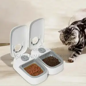 Pop-Open Timed Automatic Pet Food Feeder, Wet or Dry, 1 and 2 Meals