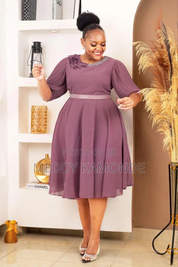 Peach Classy Skater Dress - main view