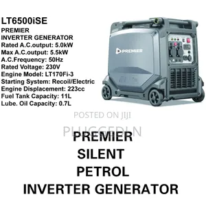 Premier Lt6500ise Silent Petrol Inverter Generator - Output: 5kw