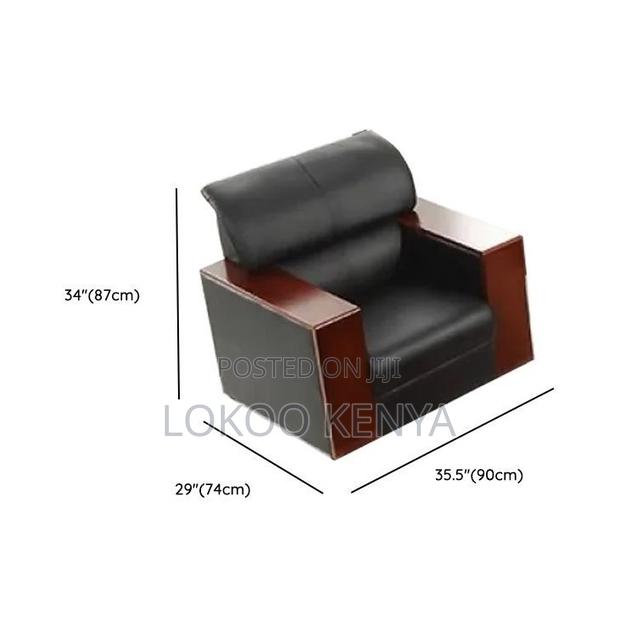 Office Sofas; 5 Seater Executive Leather Reception-Waiting Sofas - thumbnail 3