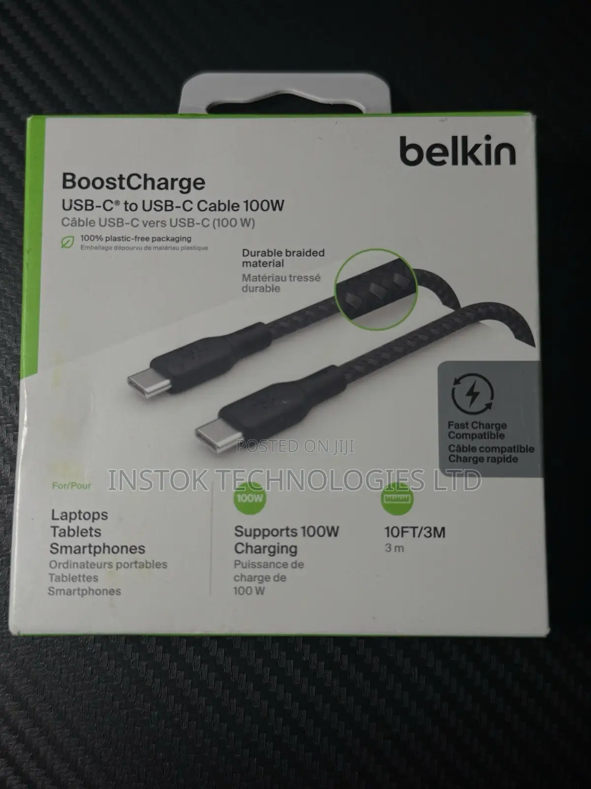 Belkin Boostcharge Braided Usb-c To Usb-c Cable 100w 3m