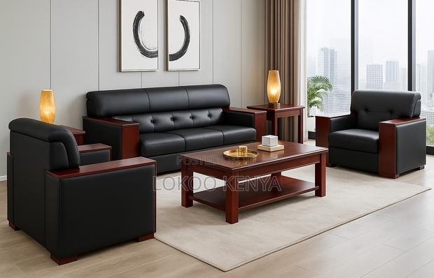 Office Sofas; 5 Seater Executive Leather Reception-Waiting Sofas - thumbnail 18