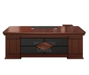 Modern Office Desk : 1.6m L-Shaped Mahogany Executive Desk