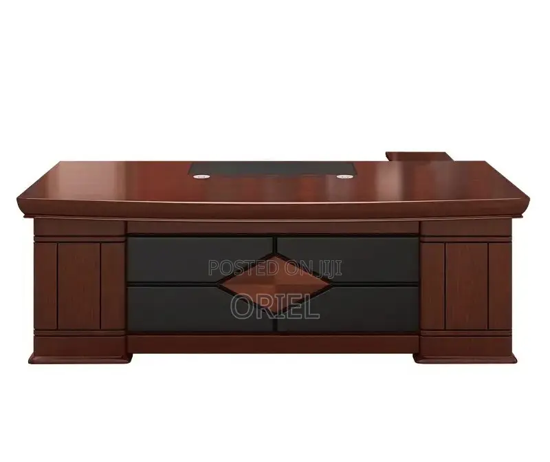Modern Office Desk : 1.6m L-Shaped Mahogany Executive Desk