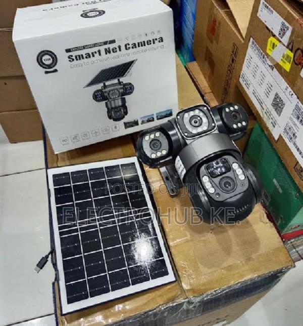 Ip Solar Outdoor Camera - V380pro Mobile App Tripple Lens Ptz Cctv Cam