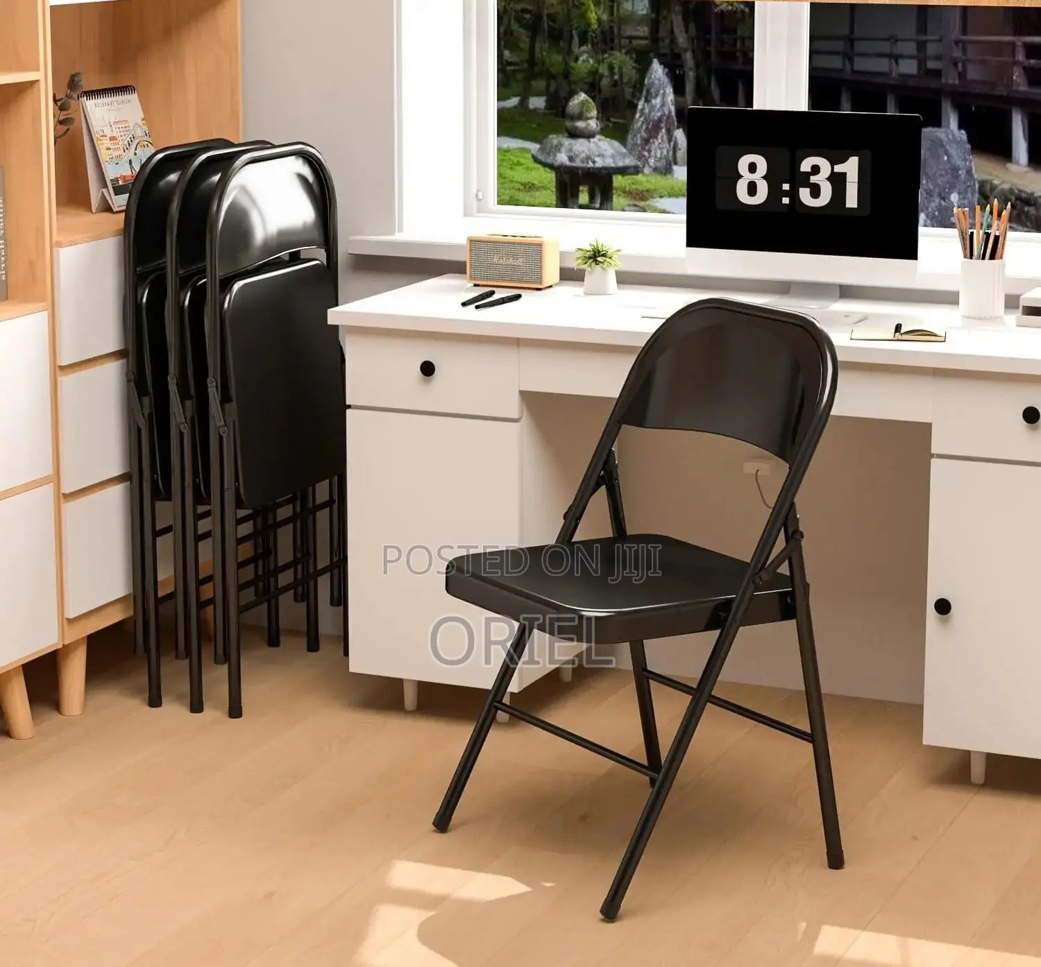 Office Chair : Metal Foldable Padded Office Study Chair