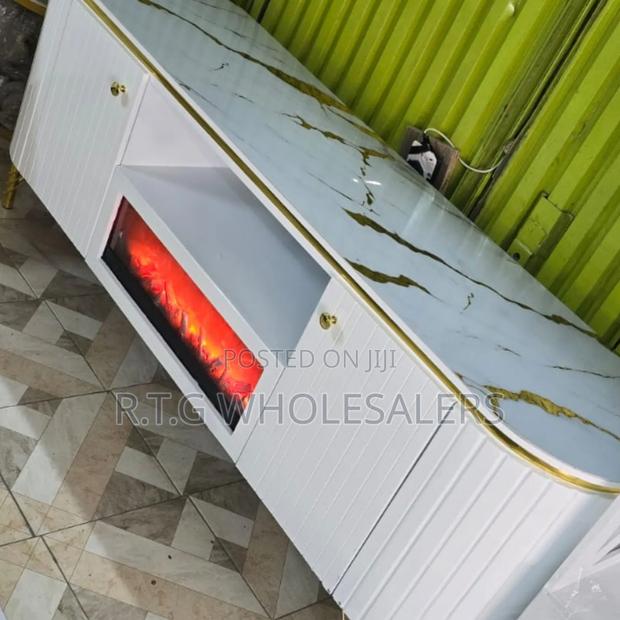 Stylish Tv Console With Functional Electric Fireplace