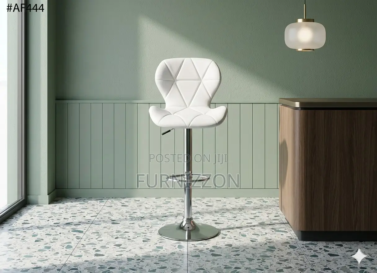 Modern Adjustable Swivel Bar Stool White