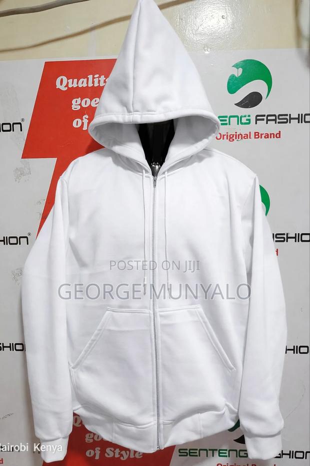 White Zipper Hoodie - main view
