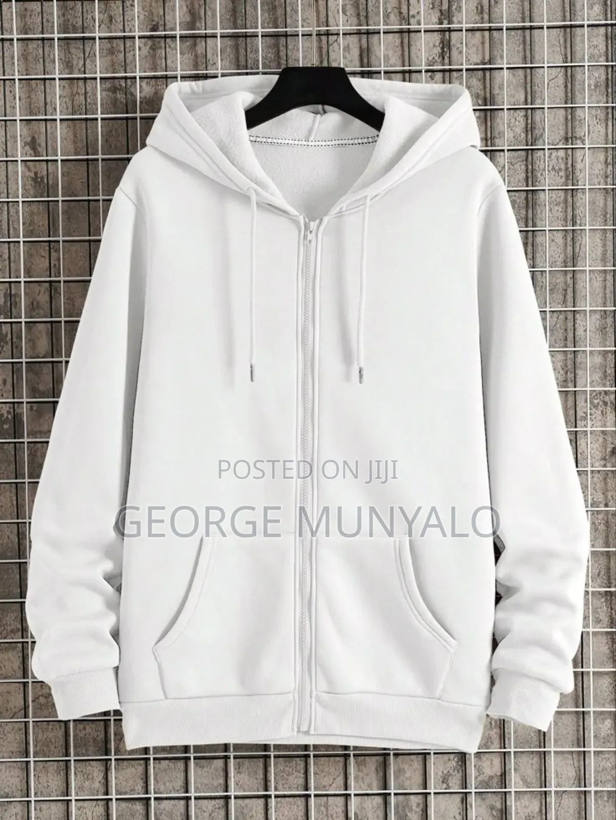 White Zipper Hoodie