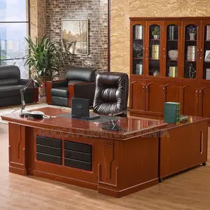 Mahogany L-shaped Director's Office Table-1800mm
