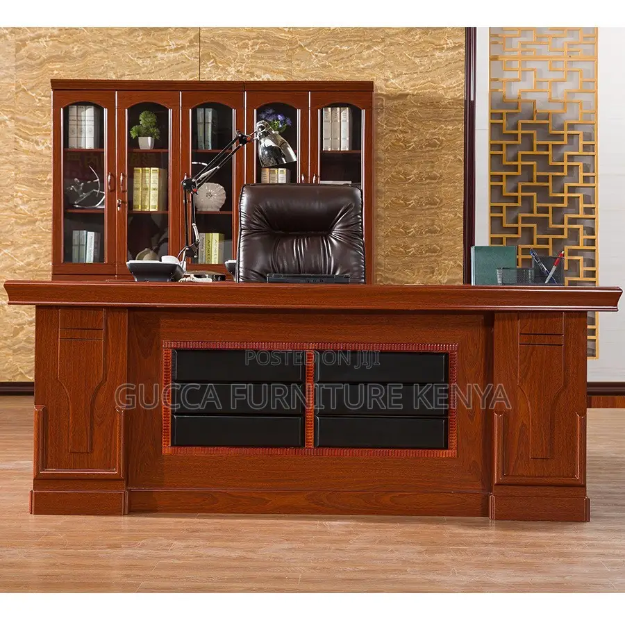 Mahogany L-shaped Director's Office Table-1800mm