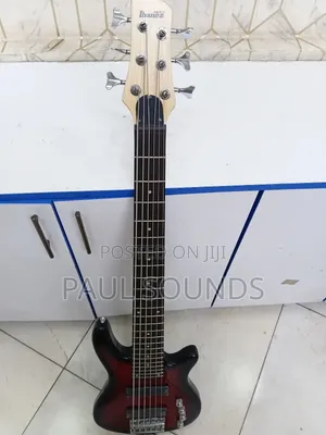 6-String Electric Bass Guitar – Red Sunburst