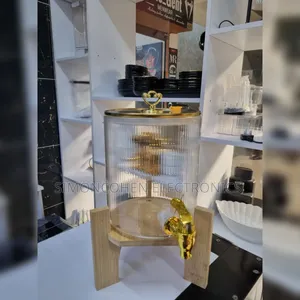 3.6l Ribbed Juice Dispenser With Bamboo Stand