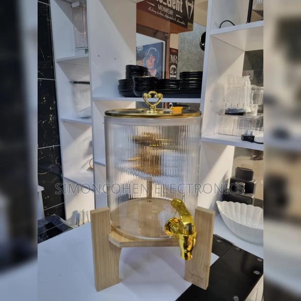 3.6l Ribbed Juice Dispenser With Bamboo Stand - thumbnail 2