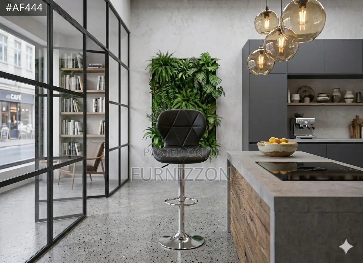 Swivel Black Bar Stool Adjustable Height