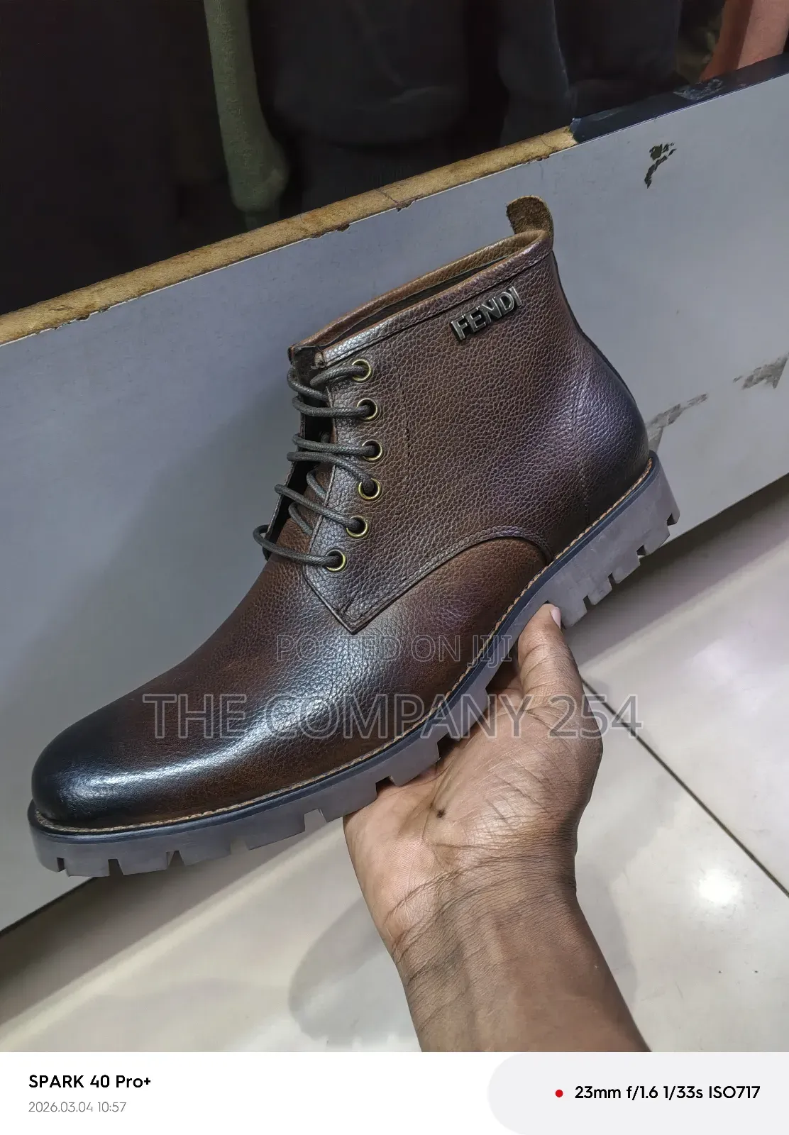 Quality Leather Casual Fendi Clarks Men Official Rubber Sole Boot Shoe