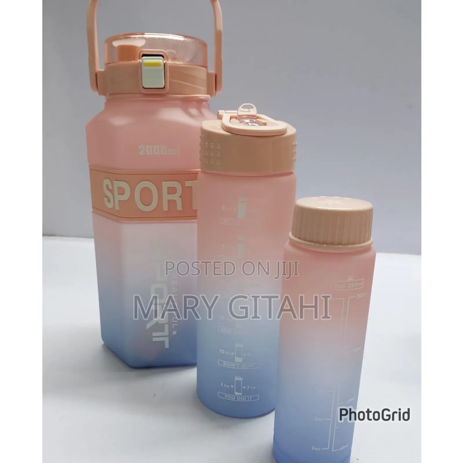 Hexagonal Sports 3in1 Multi - Colour Motivation Water Bottle