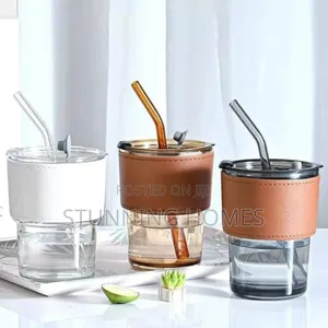 Portable Tumbler With a Leather Sleeve