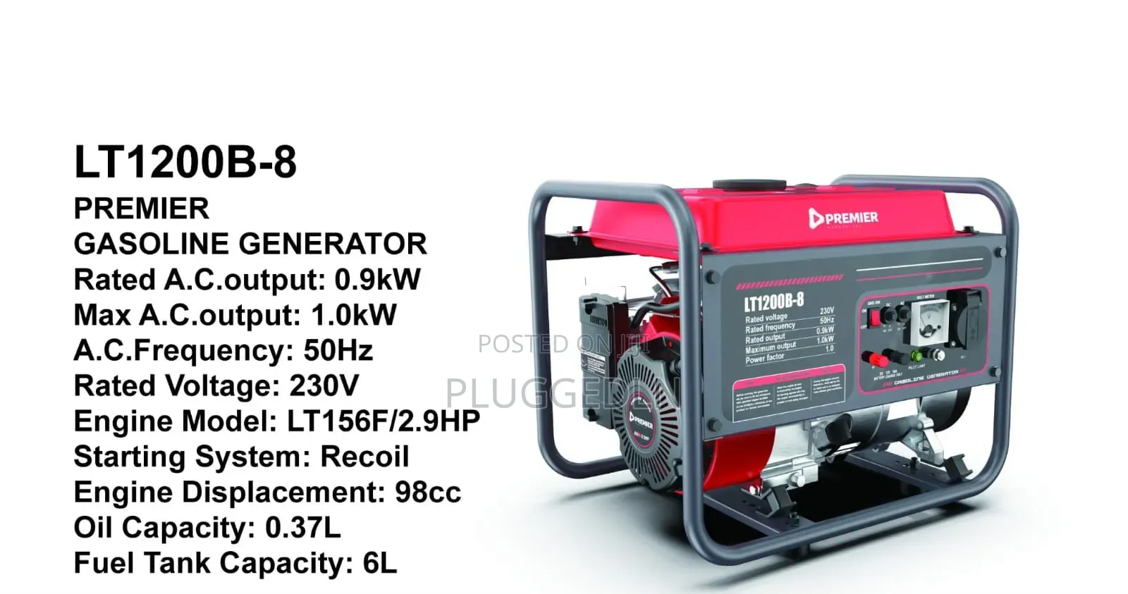 Premier Lt1200b-8 Gasoline Generator.