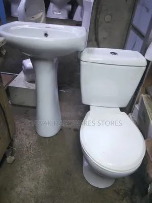 Set Package of Toilet Seats and Washhandbasins Plus Pedestrial Stands