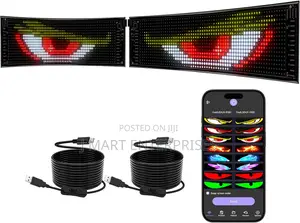 Led Car Eyes Sign, 37 X 9 Cm, Bluetooth Application Control