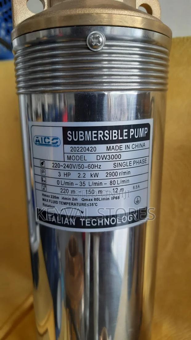 Aico Deep Well Submersible Pump 3hp 3 Phase 220m