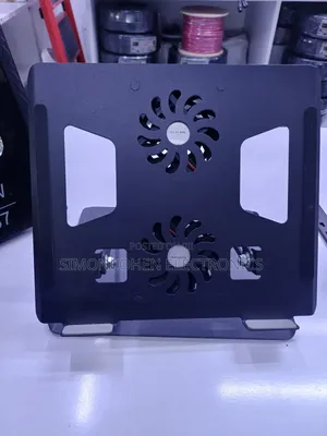 Heavy Duty Foldable Double Fan Metallic Laptop/Tablet Stand