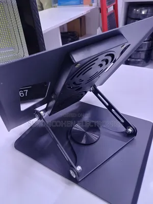 Heavy Duty Foldable Double Fan Metallic Laptop/Tablet Stand