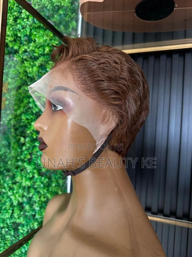 Chocolate Brown Pixie Wig. - main view