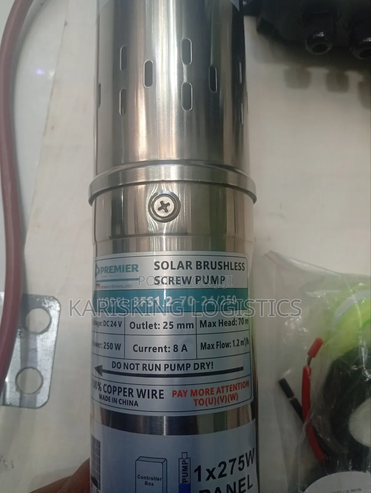 50 Meters Premier Submersible Pump Dc With Controller 275 Watts
