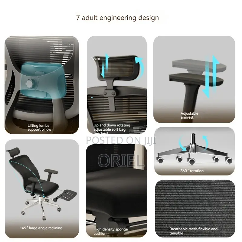 Office Chair : Adjustable, Breathable Mesh Ergonomic Office Chair